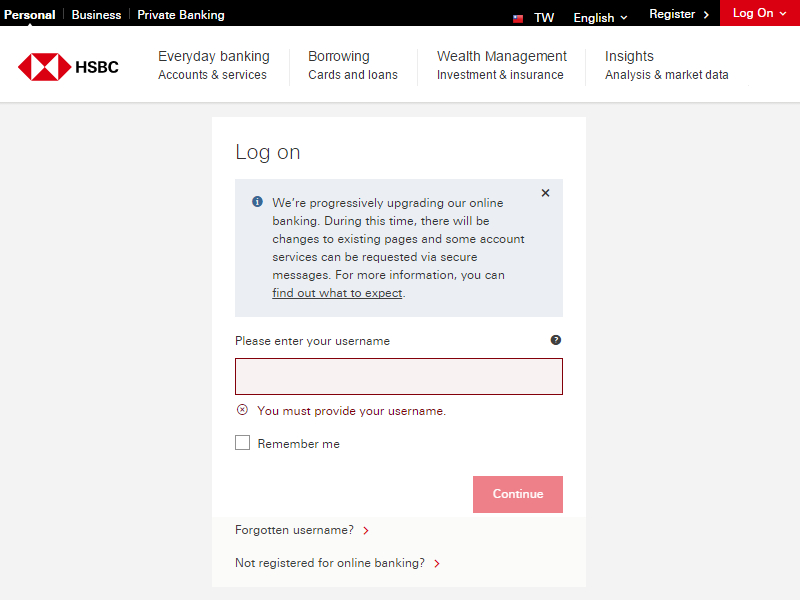 Log on online banking; image used for investment risk tolerance page.