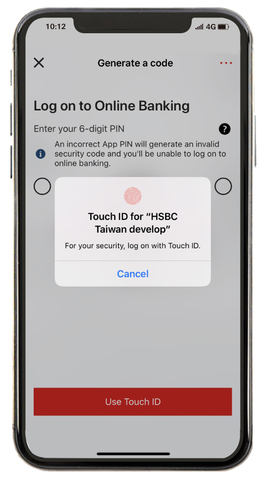 Log on with Touch ID