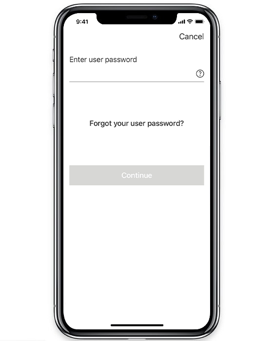 User password input page